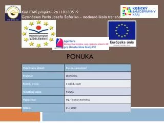 ponuka