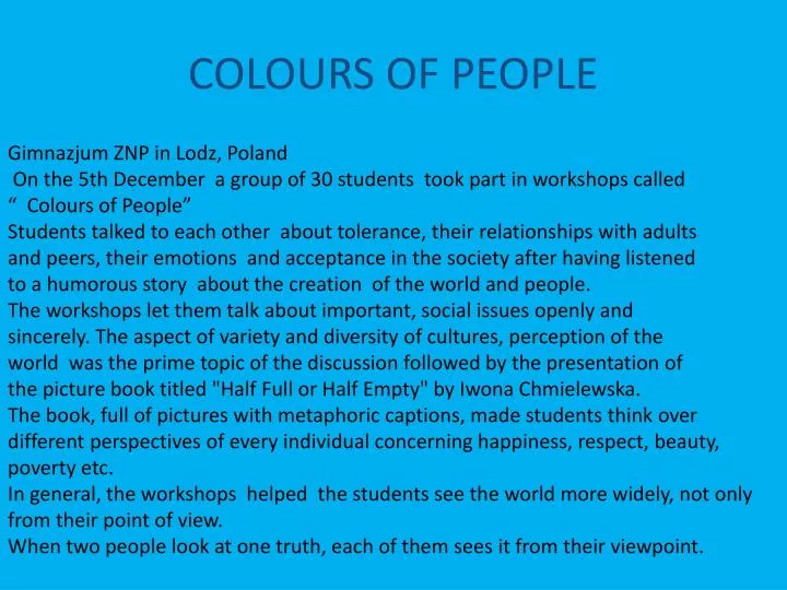 colours of people
