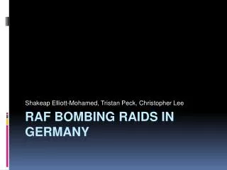 RAF Bombing Raids in Germany