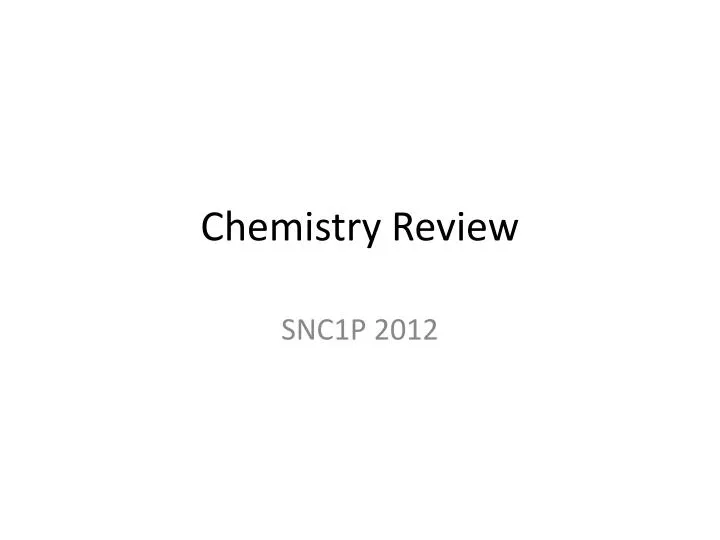 chemistry review