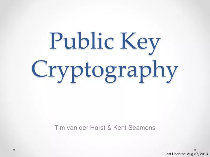 public key cryptography