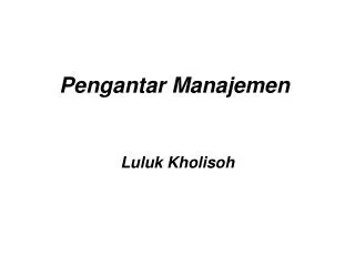 pengantar manajemen
