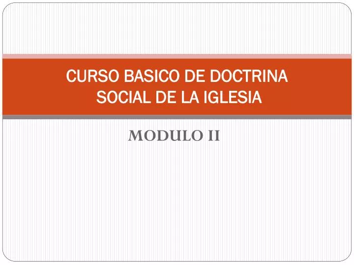 curso basico de doctrina social de la iglesia