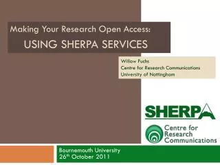 Using SHERPA SERVICES