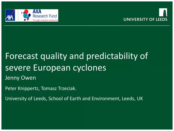 forecast quality and predictability of severe european cyclones