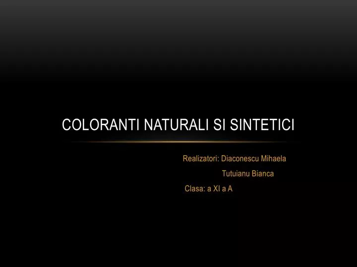 coloranti naturali si sintetici