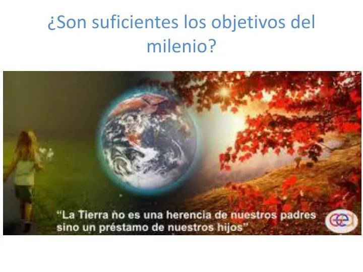 son suficientes los objetivos del milenio