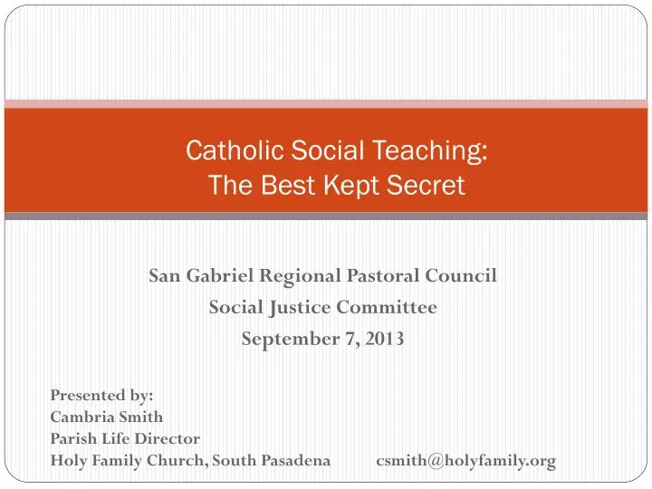 catholic social teaching the best kept secret