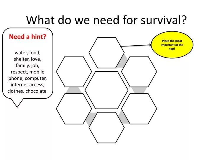 what do we need for survival
