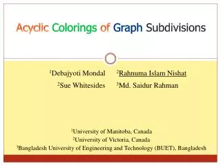 Acyclic Colorings of Graph Subdivisions