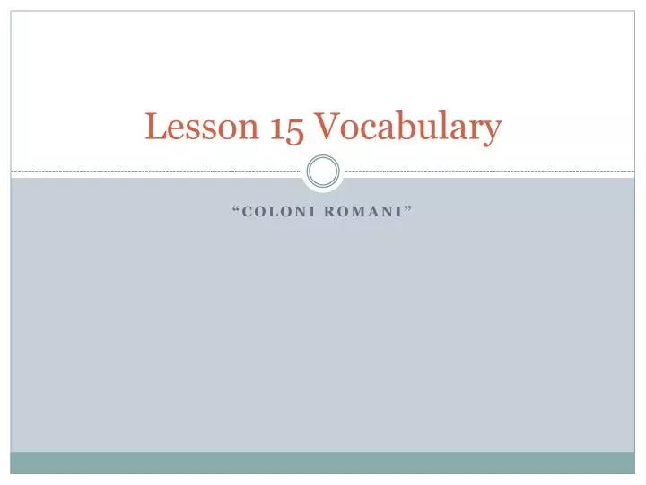 lesson 15 vocabulary