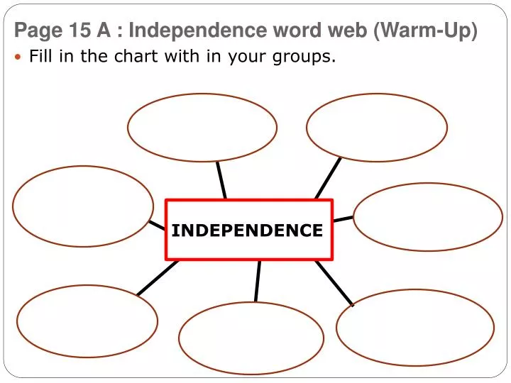 page 15 a independence word web warm up