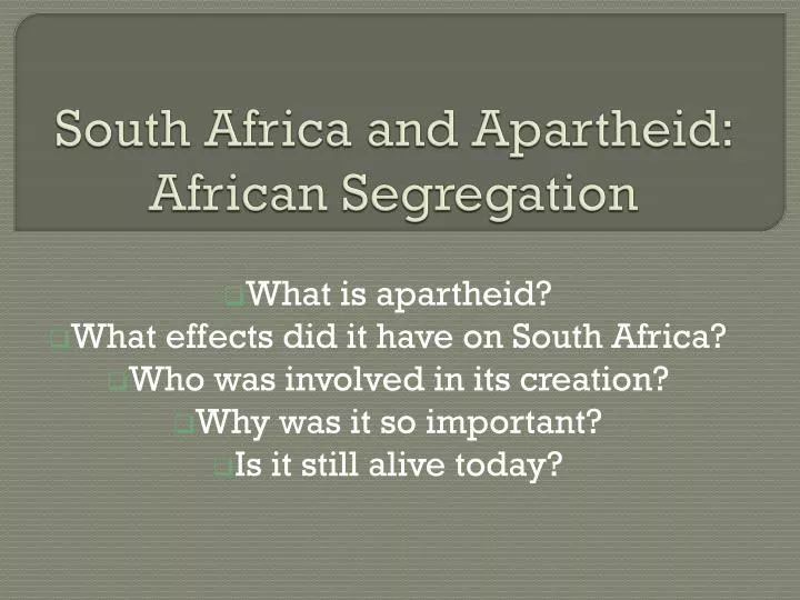 south africa and apartheid african segregation