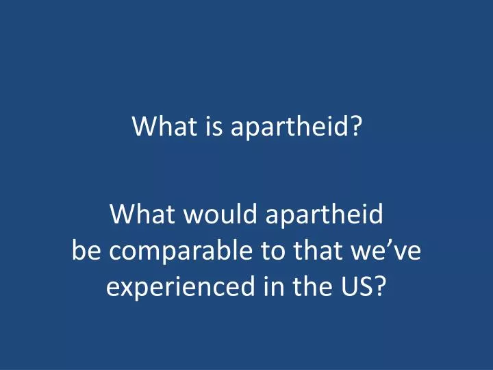 what is apartheid