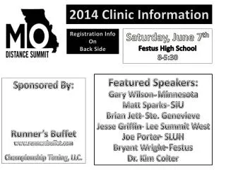 2014 Clinic Information