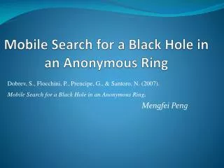 Mobile Search for a Black Hole in an Anonymous Ring