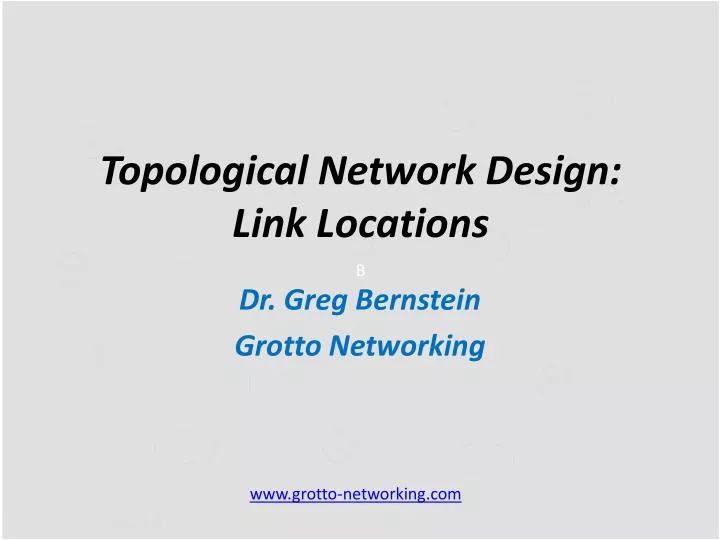 topological network design link locations