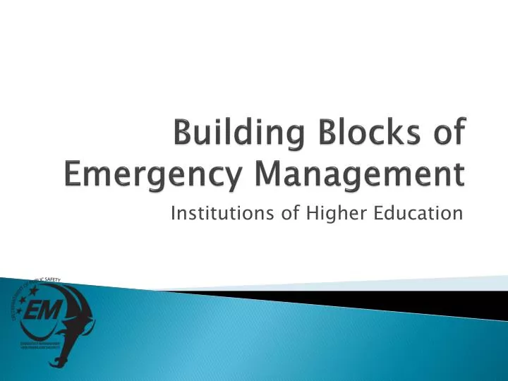 building blocks of emergency management