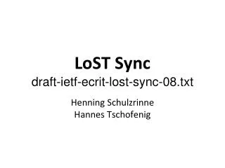 LoST Sync draft-ietf-ecrit-lost-sync-08.txt