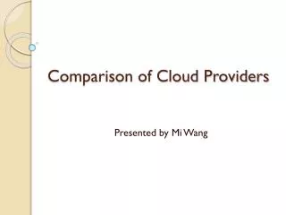 Comparison of Cloud Providers