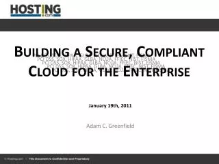 Building a Secure, Compliant Cloud for the Enterprise