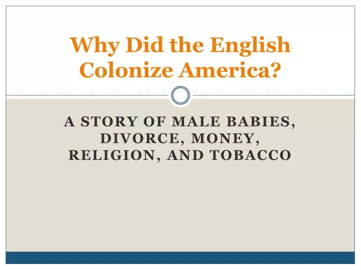 why did the english colonize america