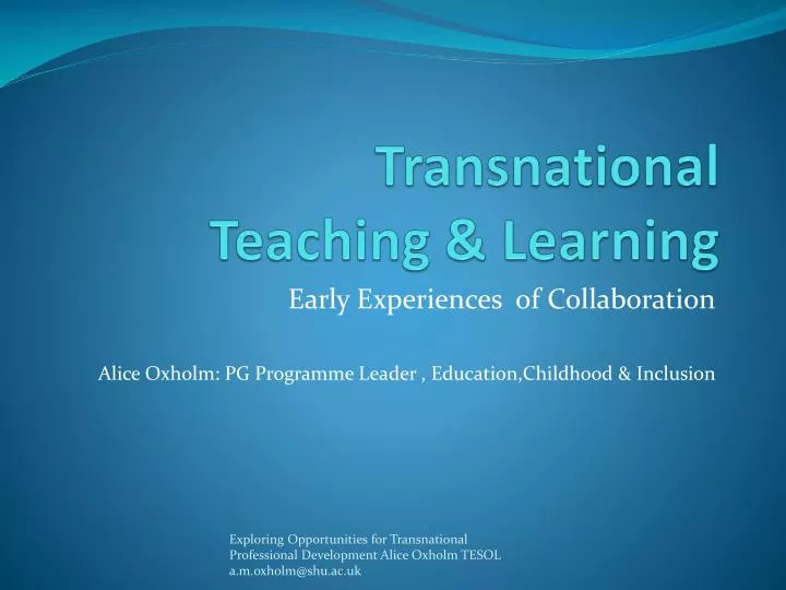 transnational teaching learning