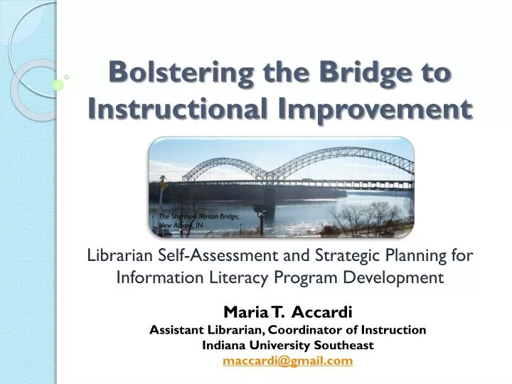 bolstering the bridge to instructional improvement