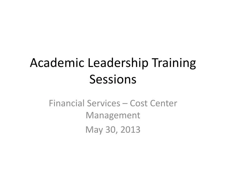 academic leadership training sessions
