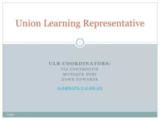Union Learning Representative