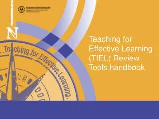 Teaching for Effective Learning ( TfEL ) Review Tools handbook