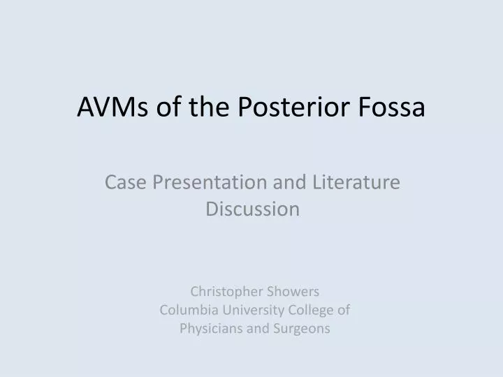 avms of the posterior fossa