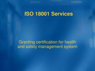 ISO 18001 Services