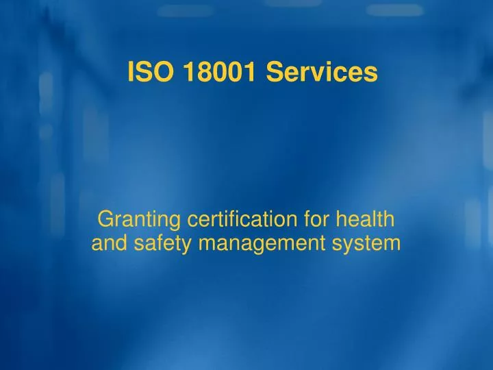 iso 18001 services