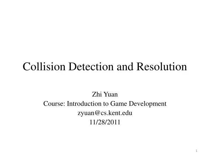 collision detection and resolution