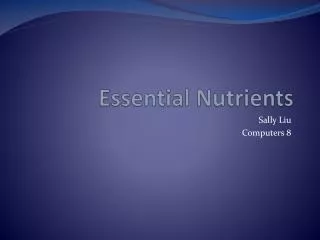 essential nutrients