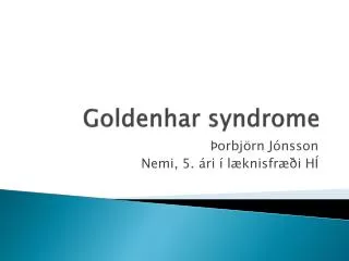 goldenhar syndrome
