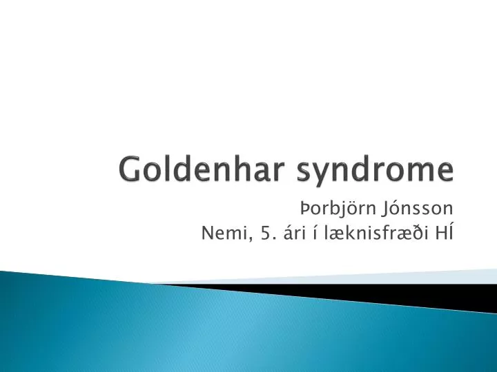 goldenhar syndrome