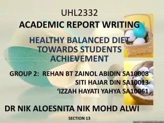 UHL2332 ACADEMIC REPORT WRITING