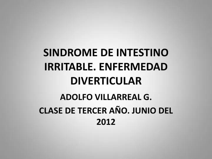 sindrome de intestino irritable enfermedad diverticular