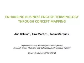 Enhancing business English terminology through concept mapping