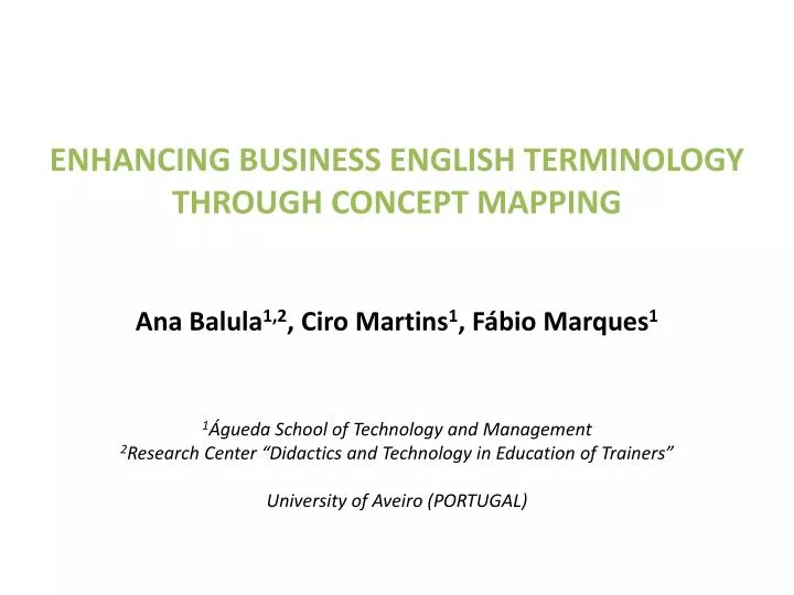 enhancing business english terminology through concept mapping