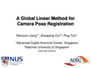 A Global Linear Method for Camera Pose Registration