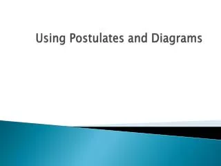 Using Postulates and Diagrams