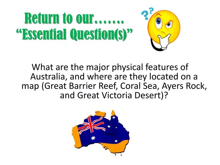 return to our essential question s