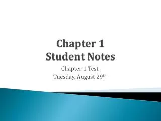 Chapter 1 Student Notes