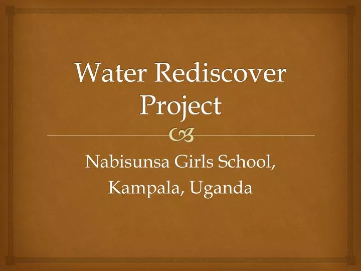 water rediscover project