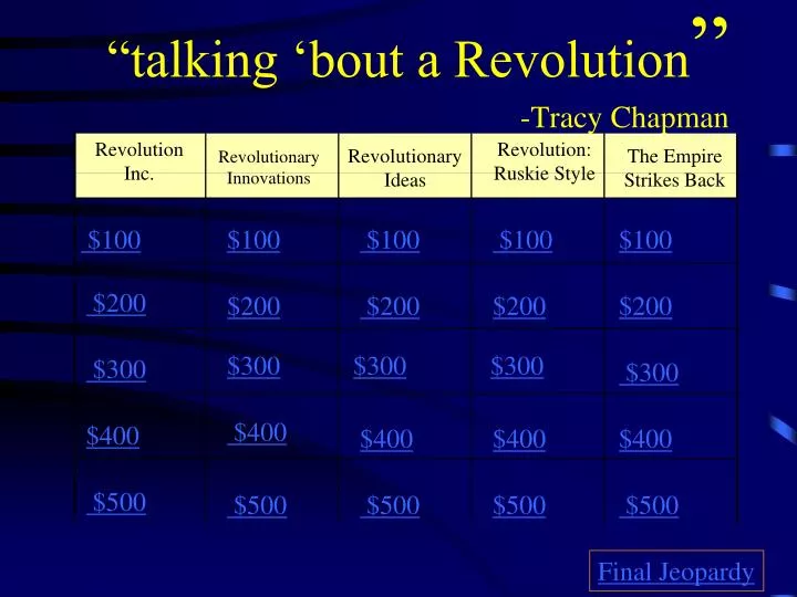 talking bout a revolution tracy chapman