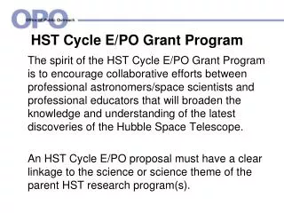 HST Cycle E/PO Grant Program