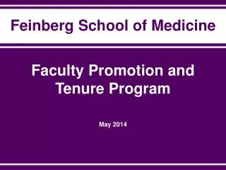 Faculty Promotion and Tenure Program May 2014